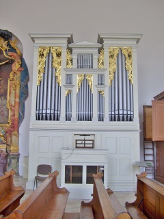 Foto einer mechanischen Orgel in der Franziskanerkirche