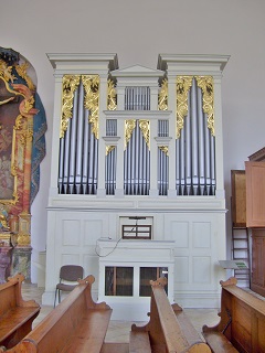 Foto einer mechanischen Orgel in der Franziskanerkirche
