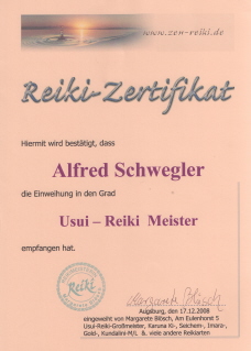 Foto der Urkunde