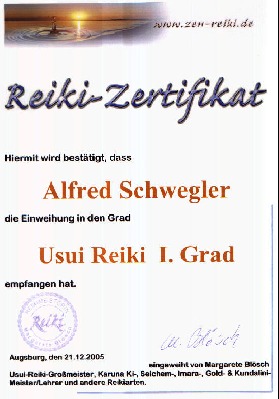 Foto der Urkunde